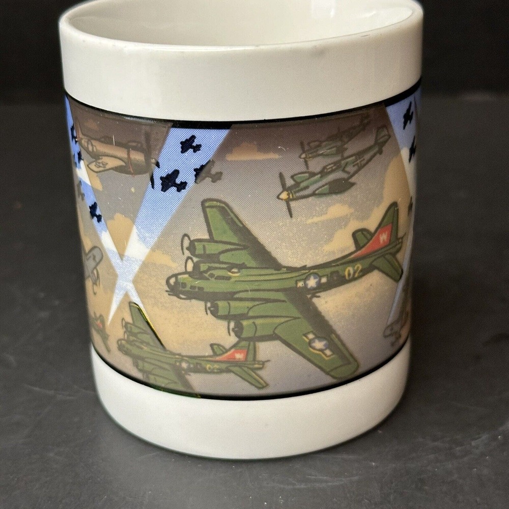 WONDERMUGS VTG USA Army-Air Force Air Battle, Heat Color Changing Mug/Cup